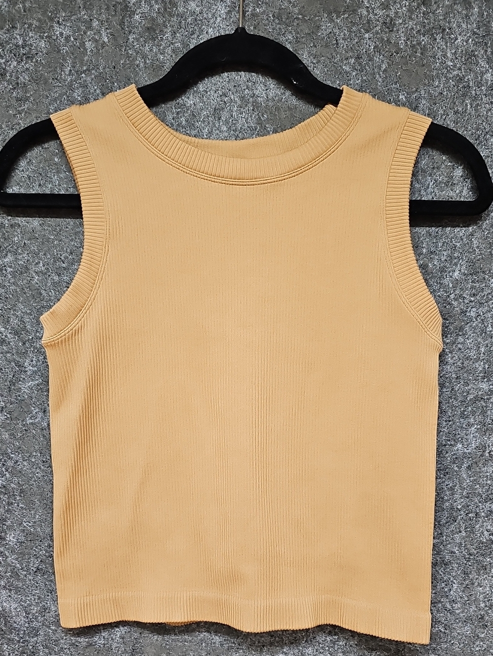 Moa Moa Ribbed Knit Cropped Tank, Tawny Birch Tan, Juniors One Size